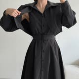 ショート丈ジャケット&ウエストベルト前開シャツワンピース | Doux Belle  | 詳細画像8 