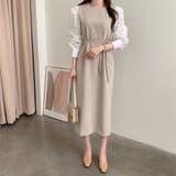 サイドリボンレイヤード風ワンピース | Doux Belle  | 詳細画像1 