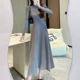 グレー | ハイネックフィットニットワンピース | Doux Belle 