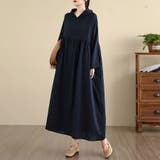 フード付きギャザー入りマキシワンピース | Doux Belle  | 詳細画像1 