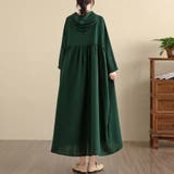 フード付きギャザー入りマキシワンピース | Doux Belle  | 詳細画像12 