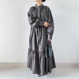 ラウンドカラーギャザー切り替えワンピース | Doux Belle | 詳細画像7