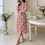ニュアンス花柄フリルプリーツワンピース レディース ワンピース | Doux Belle  | 詳細画像9 
