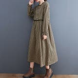 チェック柄レース切り替えロングワンピース レディース ワンピース | Doux Belle | 詳細画像5