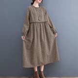 チェック柄レース切り替えロングワンピース レディース ワンピース | Doux Belle | 詳細画像7