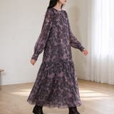 アート風総柄クルーネック長袖ロングワンピース レディース ワンピース | Doux Belle | 詳細画像13