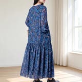 アート風総柄クルーネック長袖ロングワンピース レディース ワンピース | Doux Belle | 詳細画像8