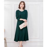 ダークグリーン | ワンピース ドレス 結婚式 | DRESS+