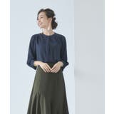 ネイビー | ブラウス 七分袖 2way トップス プルオーバー卒業式 成人式 | DRESS+