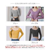 指穴付きダイヤモンドネッククロップド丈長袖Tシャツ | SEU | 詳細画像2