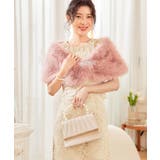 スモークピンク | ショール ラビットフェイクファー コサージュ付き | DRESS+