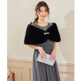 ブラック | ショール ラビットフェイクファー コサージュ付き | DRESS+
