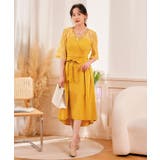 イエロー | パーティードレス レース フォーマルワンピース | DRESS+