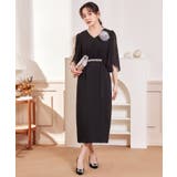 ブラック | パーティードレス 結婚式 大きいサイズ ミモレ丈秋卒業式 成人式 | DRESS+