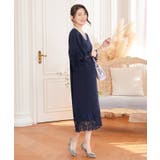 ドレス ワンピース レース袖 ストレート ミモレ丈 | DRESS+ | 詳細画像11
