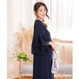 ドレス ワンピース レース袖 ストレート ミモレ丈 | DRESS+ | 詳細画像14