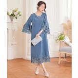 ドレス ワンピース レース袖 ストレート ミモレ丈 | DRESS+ | 詳細画像24