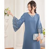 ドレス ワンピース レース袖 ストレート ミモレ丈 | DRESS+ | 詳細画像20