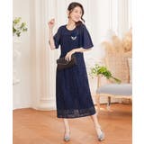 ワンピース ミモレ丈 結婚式 フォーマル ベルト付き | DRESS+ | 詳細画像11