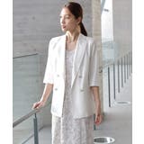 ホワイト | ダブルボタンが高見えするジャケット | DRESS+