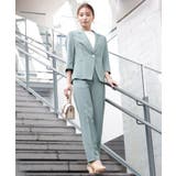 グリーン | 一つボタンがリラクシーなセットアップスーツ | DRESS+