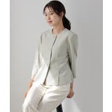 ミント | スリット入りノーカラージャケット | DRESS+