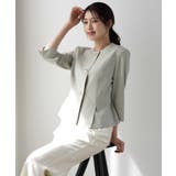 スリット入りノーカラージャケット | DRESS+ | 詳細画像21