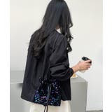 ブルー | キラキラ輝くスパンコール巾着バッグ | DRESS+