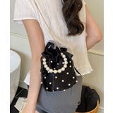 ブラック | パールハンドル付きパーティーバッグ | DRESS+