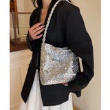 シルバー | スパンコールショルダーバッグ 大容量 | DRESS+