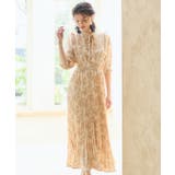ワンピース 花柄 レトロ柄 半袖 プリーツ ミモレ丈 | DRESS+ | 詳細画像11