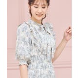ワンピース 花柄 レトロ柄 半袖 プリーツ ミモレ丈 | DRESS+ | 詳細画像13