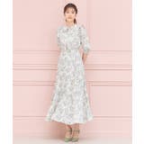 ワンピース 花柄 レトロ柄 半袖 プリーツ ミモレ丈 | DRESS+ | 詳細画像14