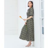 ワンピース 花柄 レトロ柄 半袖 プリーツ ミモレ丈 | DRESS+ | 詳細画像25