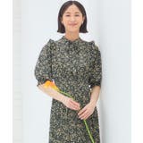 ワンピース 花柄 レトロ柄 半袖 プリーツ ミモレ丈 | DRESS+ | 詳細画像26