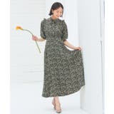 ワンピース 花柄 レトロ柄 半袖 プリーツ ミモレ丈 | DRESS+ | 詳細画像5