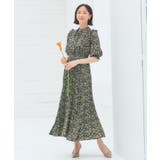 ワンピース 花柄 レトロ柄 半袖 プリーツ ミモレ丈 | DRESS+ | 詳細画像24