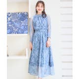 ブルー | パーティードレス ワンピース レース | DRESS+