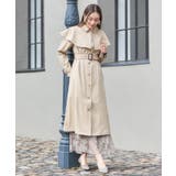 ベージュ | トレンチコート ロングコート ケープ 膝下丈 2way卒業式 成人式 | DRESS+