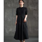 2素材ドッキングワンピース 半袖 ロング丈 | DRESS+ | 詳細画像21