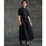 2素材ドッキングワンピース 半袖 ロング丈 | DRESS+ | 詳細画像24