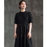 2素材ドッキングワンピース 半袖 ロング丈 | DRESS+ | 詳細画像25