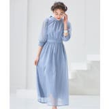 ブルーグレー | ワンピース オーガンジー 結婚式 | DRESS+