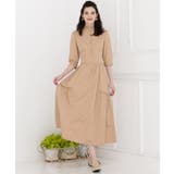 ベージュ | ワンピース フレア Aライン | DRESS+