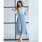 サックスブルー | ワンピース ドレス シアー素材 | DRESS+