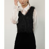 ブラック | ベスト フリンジベスト 前後2WAY ショート丈 | DRESS+