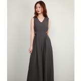 チャコール | サイドボタン オールインワン サロペット | DRESS+