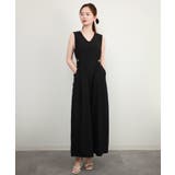ブラック | サイドボタン オールインワン サロペット | DRESS+