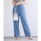 ブルー | デニムパンツ ワイドパンツ 薄手 | DRESS+