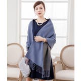 ブルー系その他 | ストール リバーシブル厚手 ショール大判マフラープレーン | DRESS+